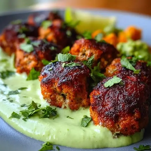 Boulettes Épicées Végétales : Haricots Rouges, Patate Douce et Sauce Avocat-Citron Vert