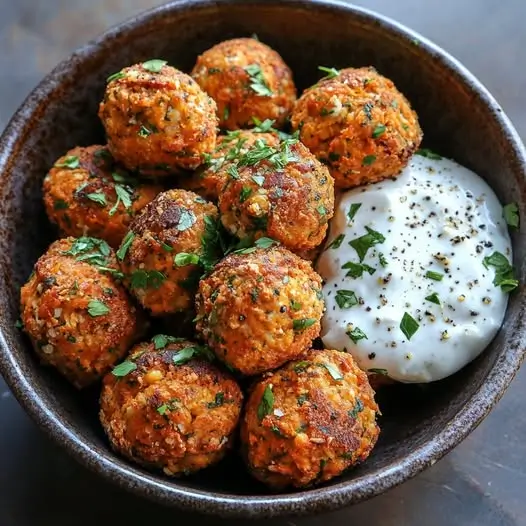 Boulettes de Patate Douce et Pois Chiches – Sauce Yaourt Citronné