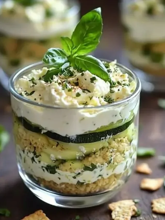 Tiramisu Salé Courgettes & Feta, Herbes Fraîches