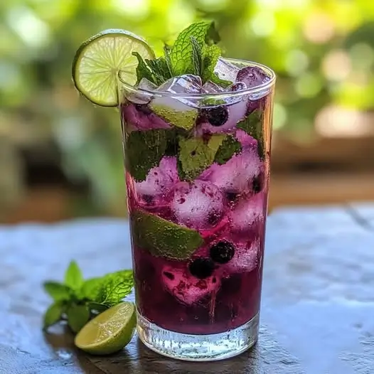 Mojito au Cassis et à la Menthe