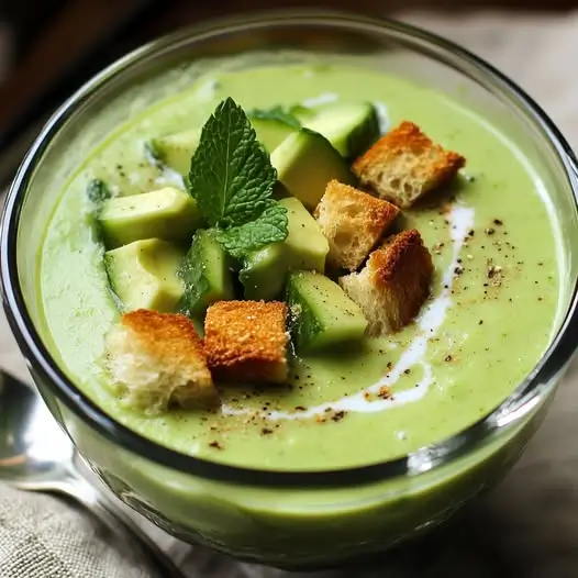 Soupe Froide Concombre, Avocat & Menthe