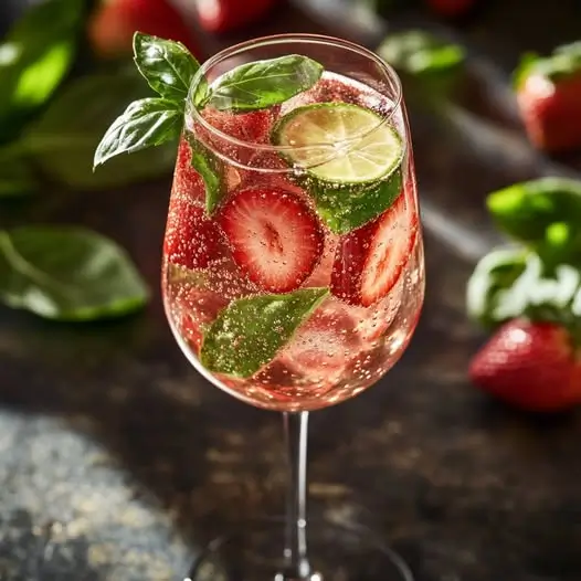 Spritz Fraise & Basilic Pétillant (Sucré-Salé subtil)