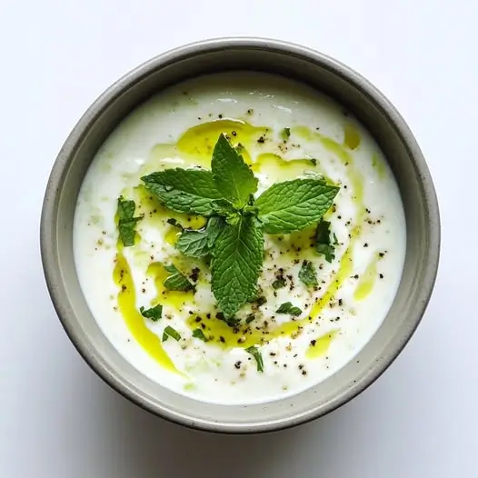 Velouté Froid de Courgettes au Citron Vert et Yaourt Grec