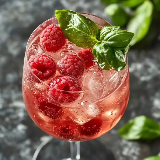 Spritz Framboise & Basilic Rouge, Touche de Citron Vert
