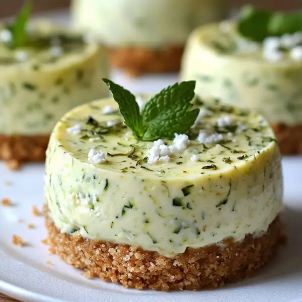 Cheesecake Salé Courgette-Menthe sur Croustillant Parmesan : L'Élégance Estivale Facile !