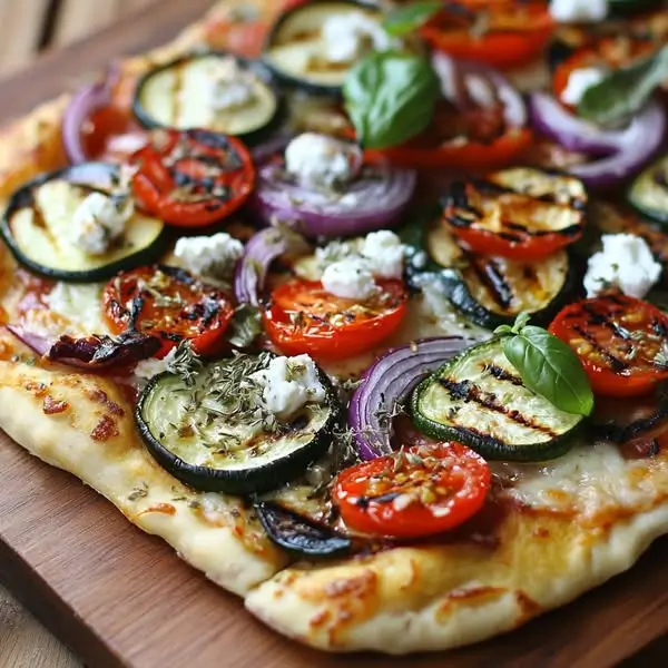 Pizza Fine aux Légumes Grillés