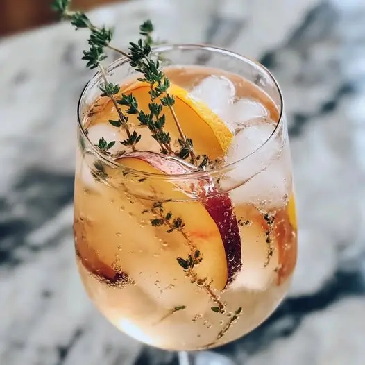 Spritz Nectarine Blanche, Thym Citron et Limoncello Rosé