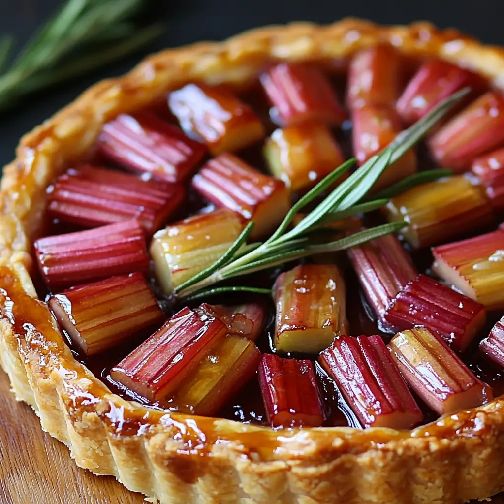 Tarte Fine Rhubarbe, Miel & Romarin