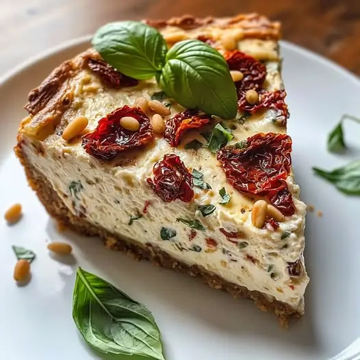 Cheesecake Salé Tomate Séchée-Basilic & Pignons Grillés