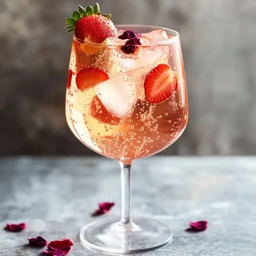 Spritz Rhubarbe, Fraise & Fleur d’Hibiscus