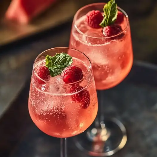 Spritz Pastèque-Framboise et Feuilles de Cassis