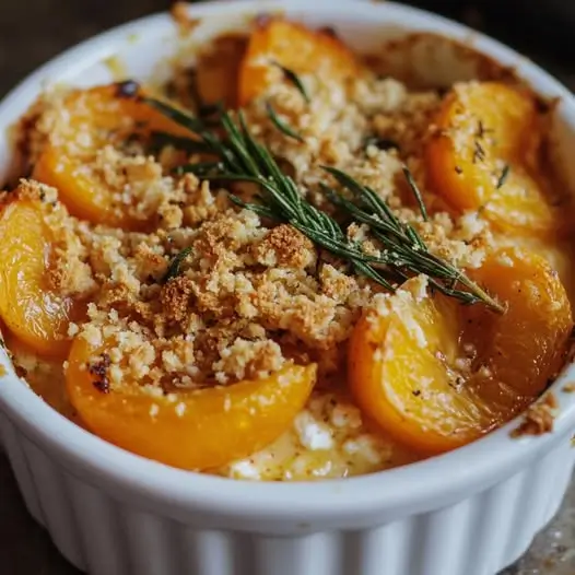 Crumble Salé d'Abricots Rôtis au Romarin & Chèvre Frais