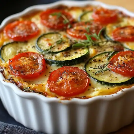 Clafoutis de Courgettes, Tomates Cerises et Herbes de Provence
