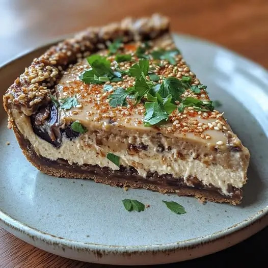Cheesecake Salé Aubergine-Tahini et Graines de Sésame