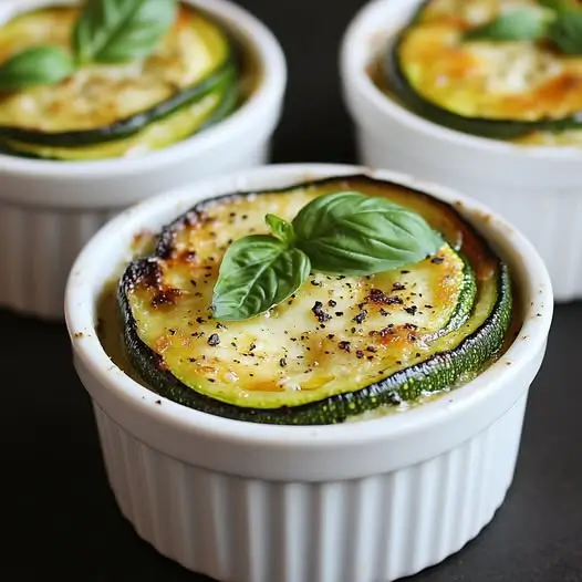 Timbales de Courgettes et Mozzarella au Basilic Frais