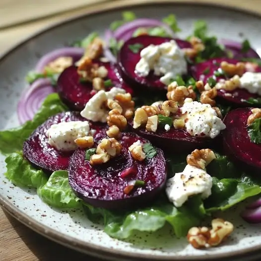 Salade Croquante Betterave, Noix et Chèvre Chaud