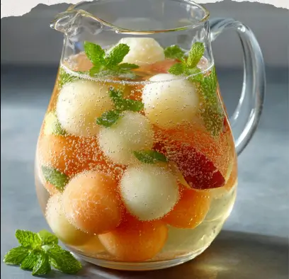 Sangria Blanche au Melon, Pêche Blanche & Fleur de Sureau