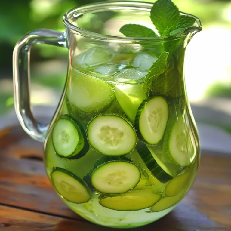 Sangria Verte Rajeunissante : Concombre, Citron Vert et Menthe Fraîche