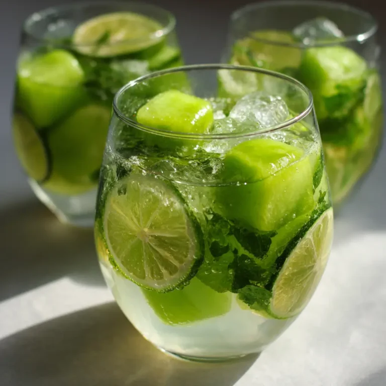 Spritz Melon Vert & Citron Vert avec Glaçons de Menthe