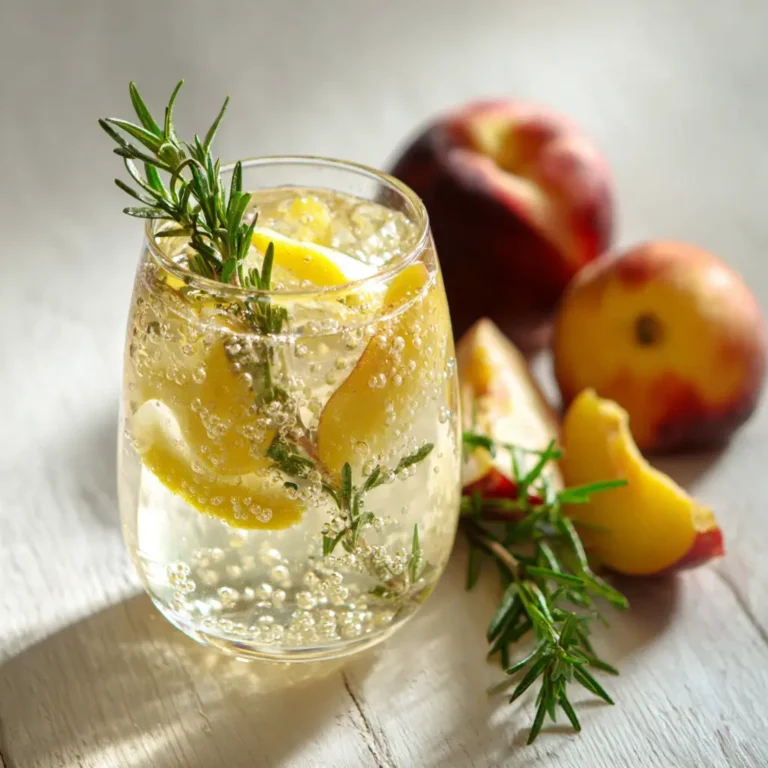 Spritz Sans Alcool Pêche Blanche, Romarin Frais & Perles de Citron