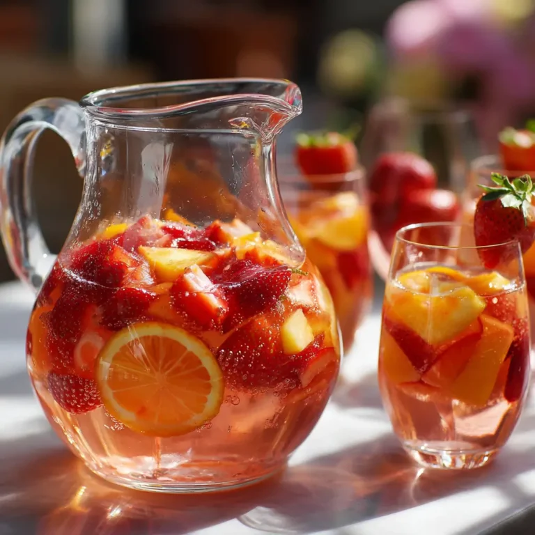 Sangria Rosée à la Fraise, Pêche & Fleur d’Oranger