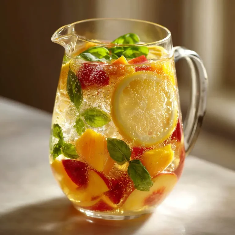 Sangria Blanche Pêche, Abricot & Ronde de Basilic Citronné