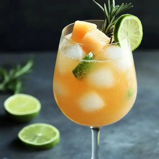 Spritz Melon, Romarin et Citron Vert Pétillant