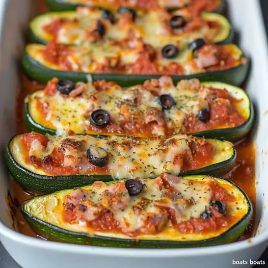 Courgettes Farcies en Bateau Façon Pizza