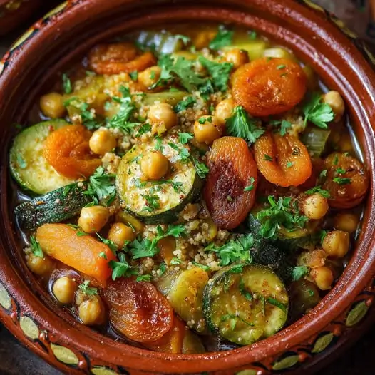 Tajine Express aux Abricots Secs, Courgettes et Pois Chiches