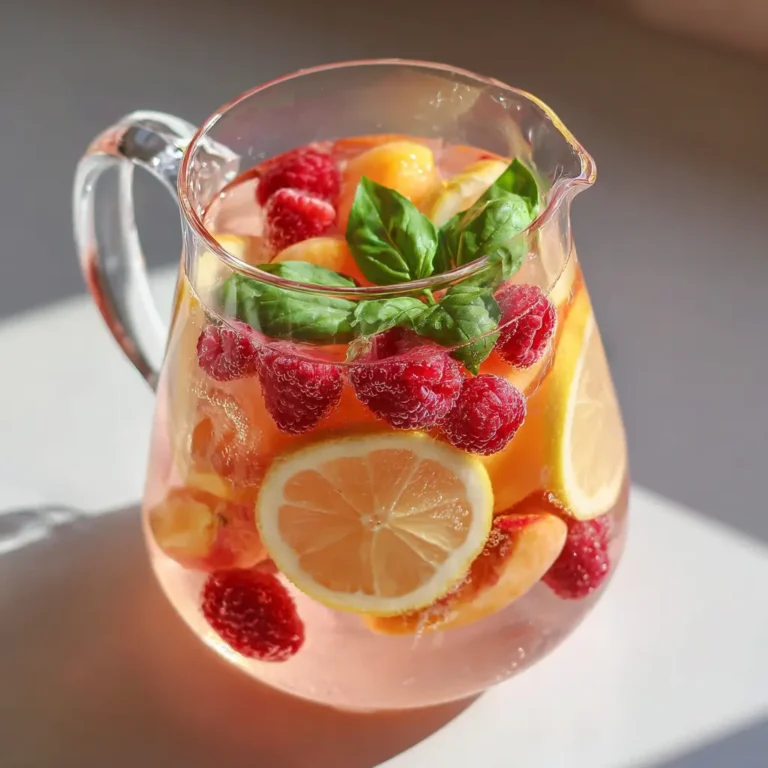 Sangria Rosée à l'Abricot, Framboise & Basilic Citronné