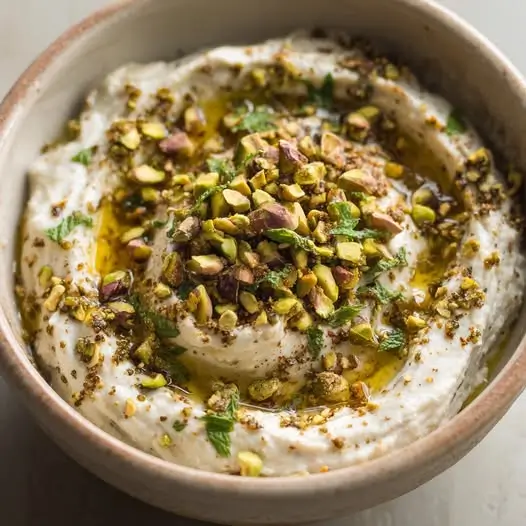 Dip d’Aubergines au Yaourt Grec, Zaatar et Pistaches