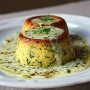 Flan de Courgettes au Basilic et Crème de Pistache
