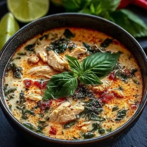Soupe Thaï Parfumée au Poulet, Basilic et Citron Vert
