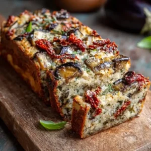 Cake Salé Aubergine, Tomate Séchée et Parmesan