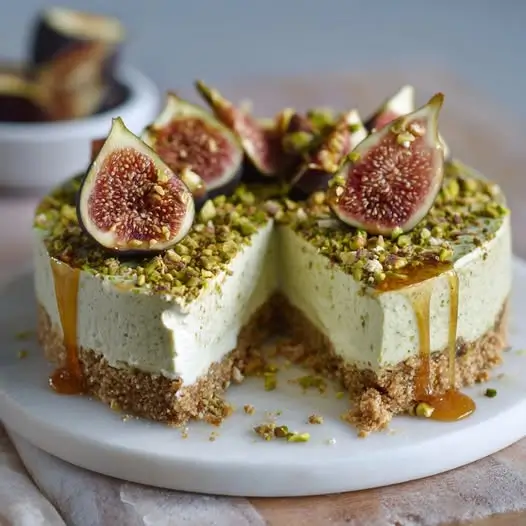 Cheesecake Froid aux Figues et Crème de Pistache