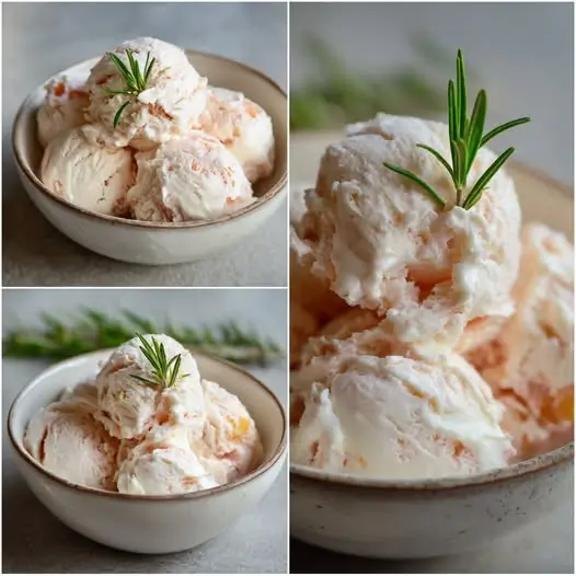 Glace Maison aux Pêches Blanches et Romarin