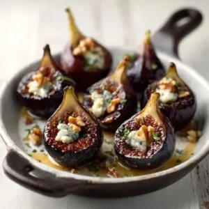Rôtis de Figues au Four, Miel et Fromage Bleu