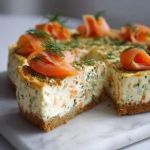 Cheesecake Salé aux Herbes, Courgette et Saumon Fumé
