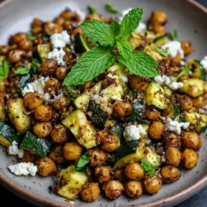 Pois Chiches Rôtis au Za’atar, Courgettes et Feta