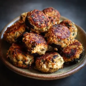 Boulettes d'aubergines confites, parmesan et origan