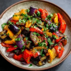 Poêlée de poivrons et aubergines au cumin