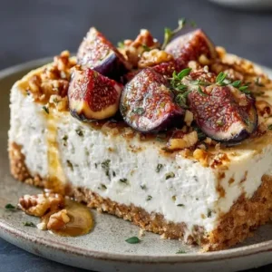 Cheesecake Salé aux Figues Fraîches, Fromage de Chèvre et Noix