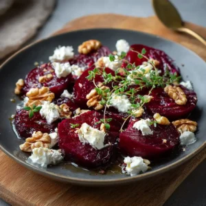 Betteraves Rôties au Miel, Feta et Noix de Grenoble