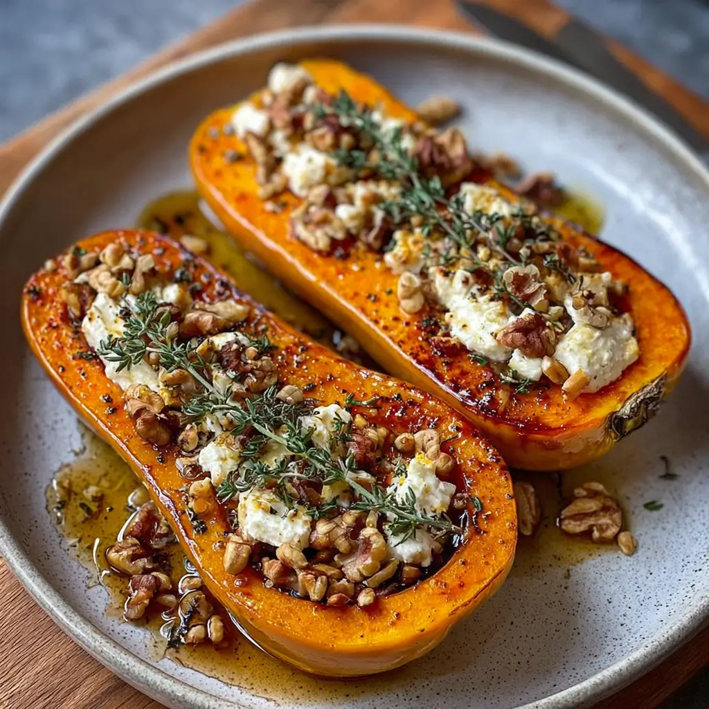 Butternut Rôti au Miel, Feta et Noix