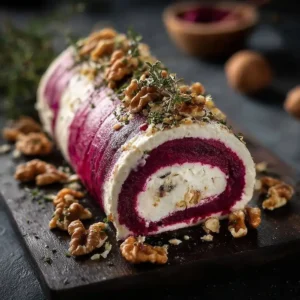 Roulé à la Betterave, Chèvre et Noix : Une Recette Festive Facile et Incroyable !