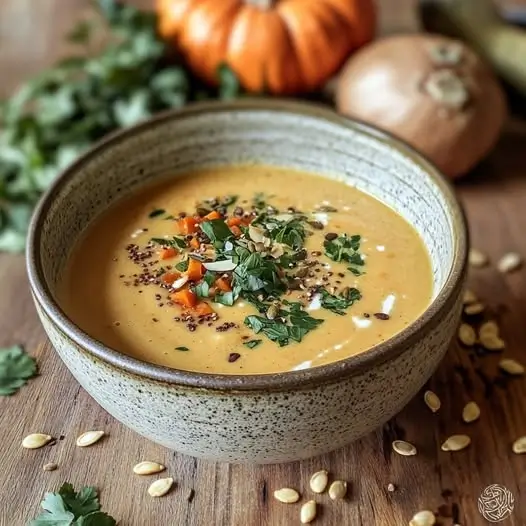 Velouté de Potimarron, Patate Douce et Coco