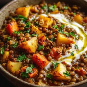 Ragoût de Lentilles aux Pommes et Carottes Caramélisées