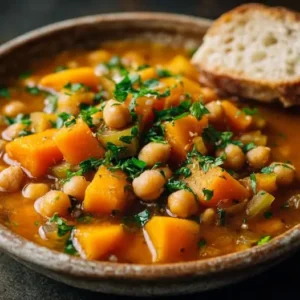 Ragoût Automnal de Pois Chiches, Courge et Poireaux