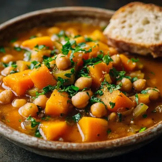 Ragoût Automnal de Pois Chiches, Courge et Poireaux