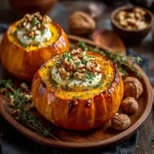 Potimarron Farci au Chèvre et Noisettes